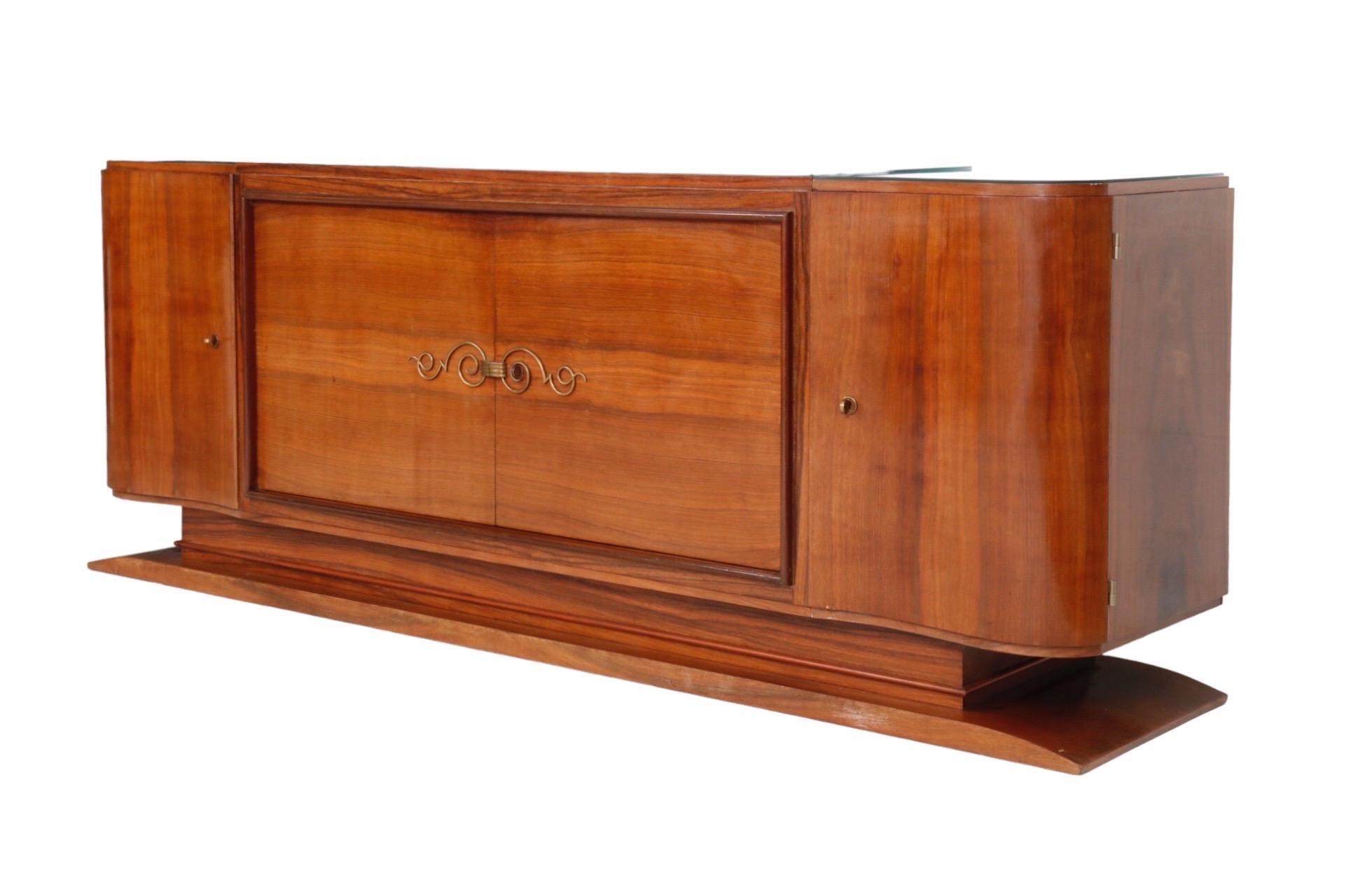 Jules Leleu Attributed Art Deco French Sideboard For Sale 10