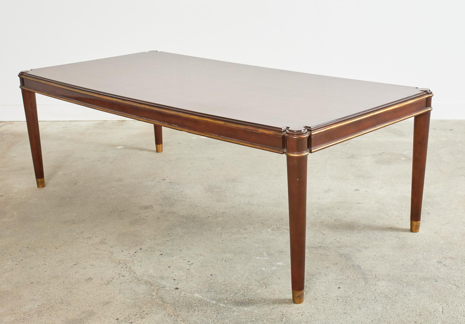 Gilt Jules Leleu Attributed French Art Deco Dining Writing Table For Sale