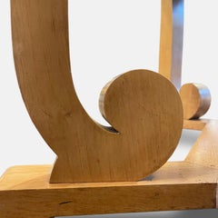 Jules Leleu (1883-1961) Art Deco Sycamore and Coffee Table Signed and dated 1955