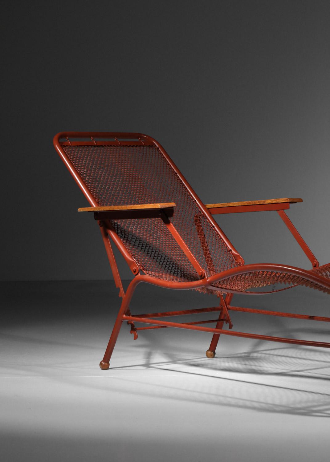 Mid-Century Modern Lit chaise longue Jules Leleu conçu par Jean Prouvé pour le Plateau d'Assy en vente