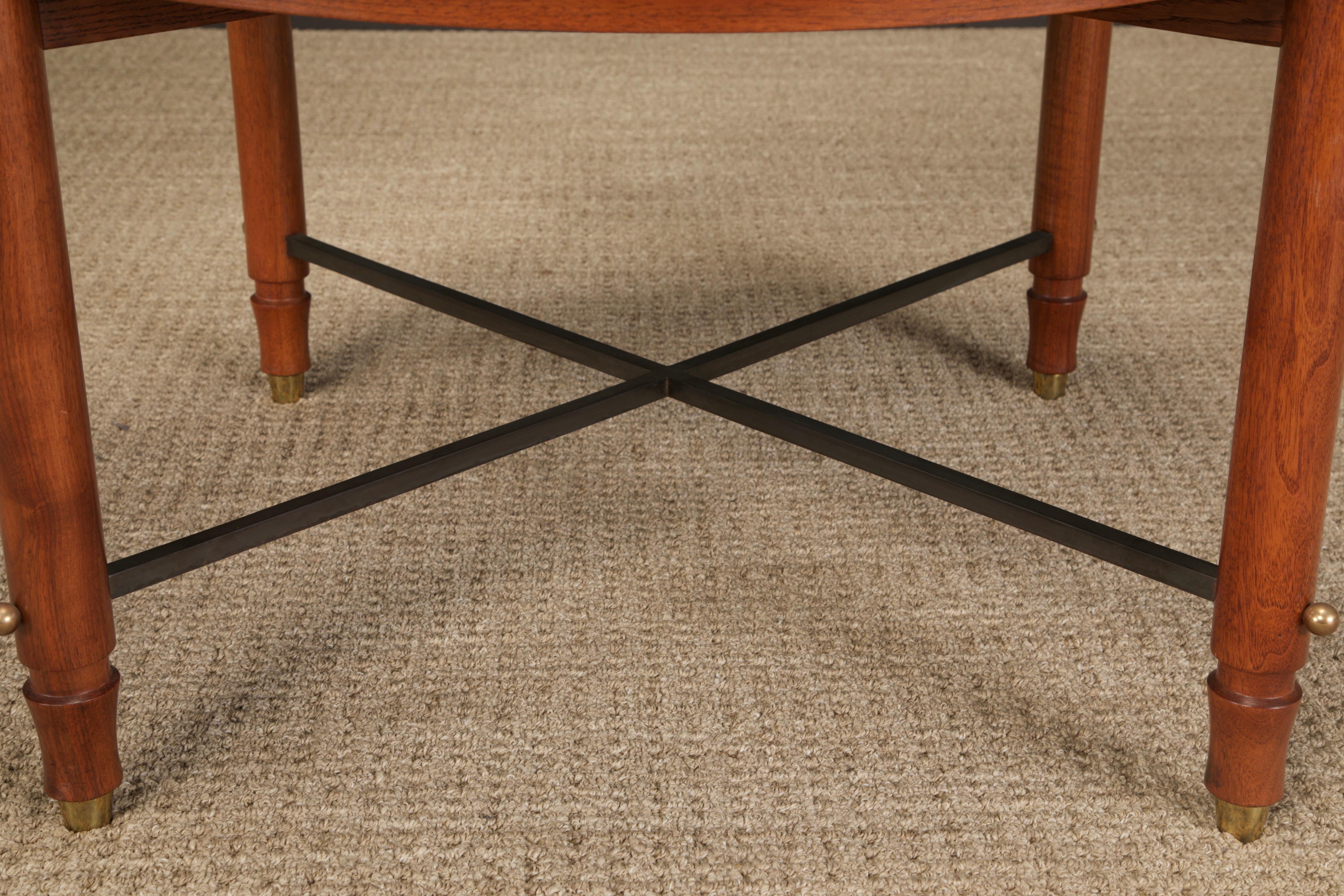 Jules Leleu Documented Coffee Table in Mahogany and Brass, France, c 1957 For Sale 8