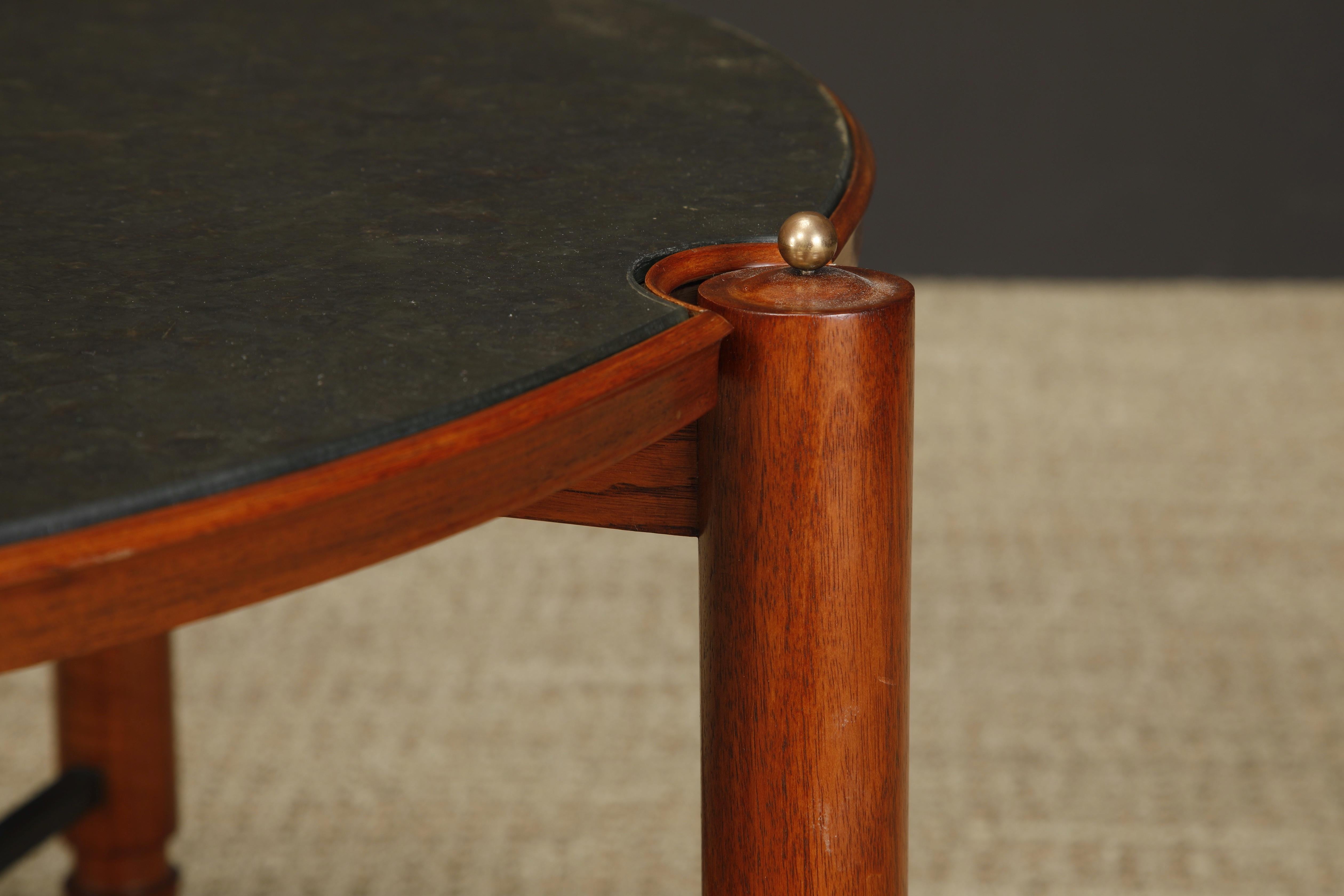 Jules Leleu Documented Coffee Table in Mahogany and Brass, France, c 1957 For Sale 11
