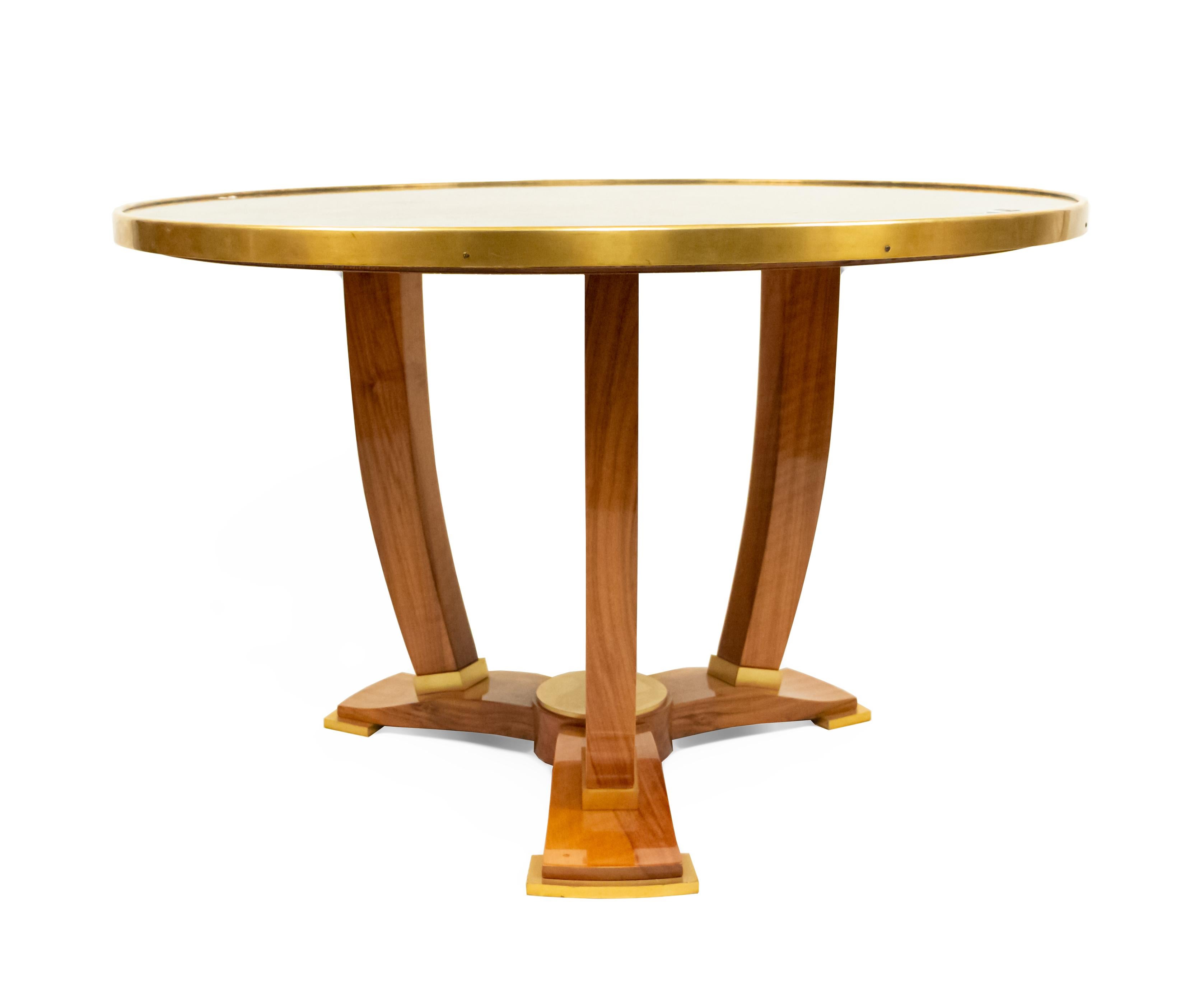 20th Century Jules Leleu Eglomise and Bronze Coffee Table