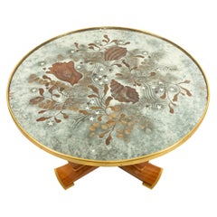 Jules Leleu Eglomise and Bronze Coffee Table