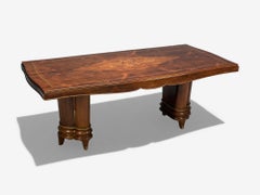 Jules Leleu, French Art Deco, Rosewood, Abalone, Dining Table, France, 1930s