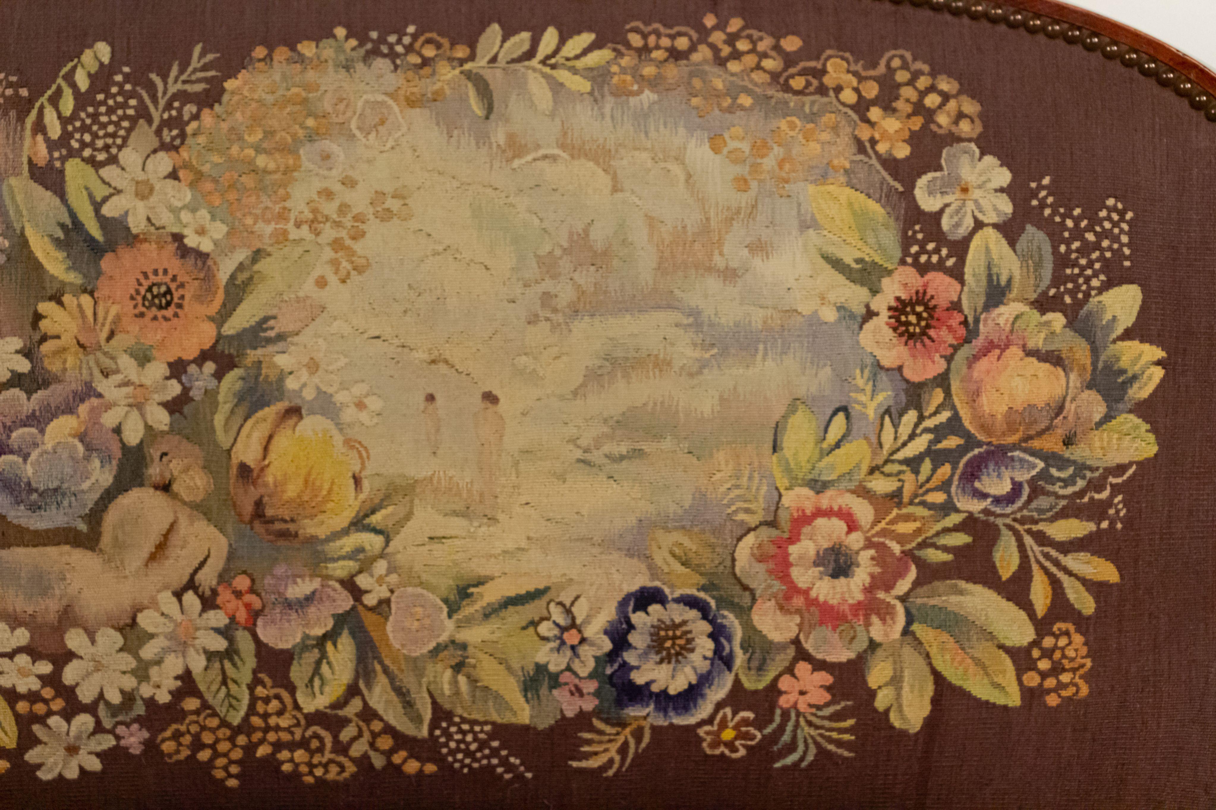 French Art Deco Tapestry Loveseat For Sale 9