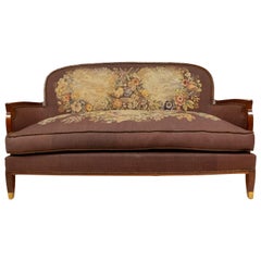 Antique French Art Deco Tapestry Loveseat