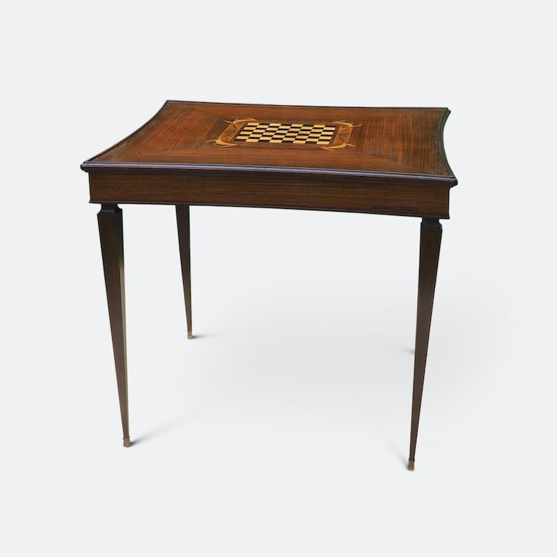 Art Deco Jules Leleu Inlaid Card and Games Table
