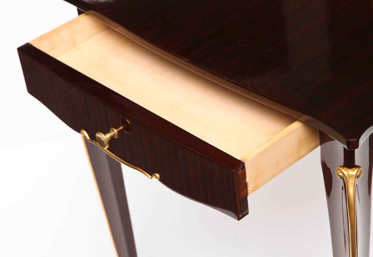 French Jules Leleu, Mahogany Writing Table, France, circa 1940