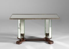 Jules Leleu, Tavolino rettangolare a specchio, Francia, circa 1947