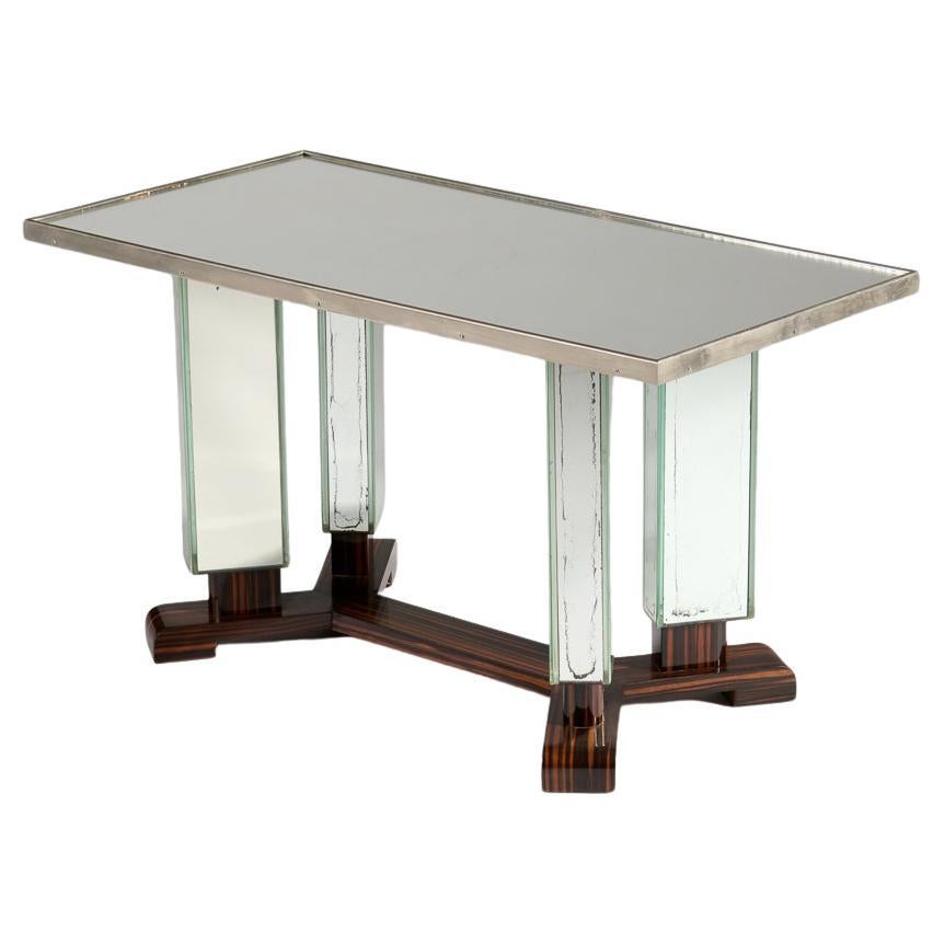 Jules Leleu, Mirrored Rectangular Coffee Table, France, circa 1947 For Sale