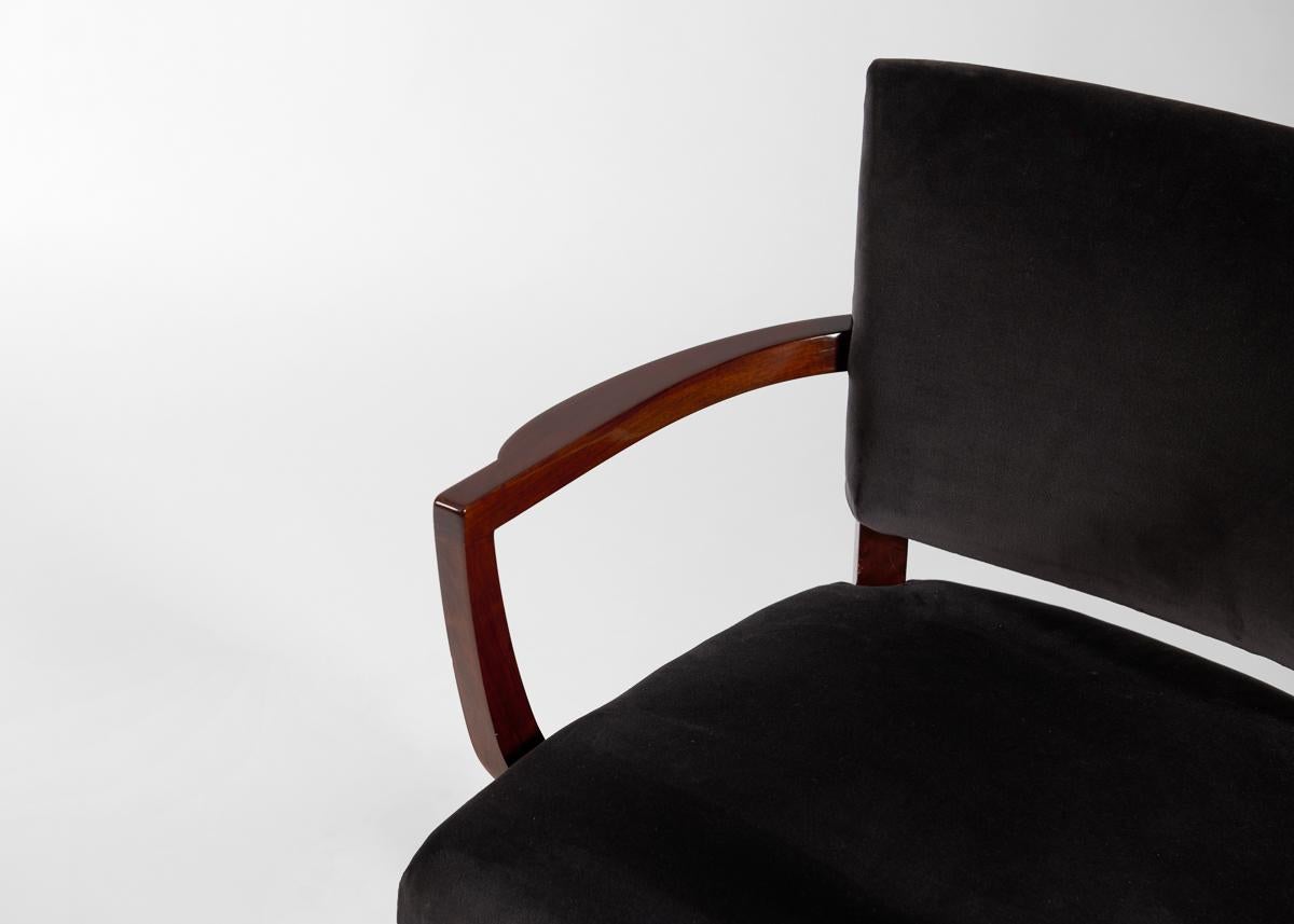 French Jules Leleu, Pair of Armchairs, France, circa 1928