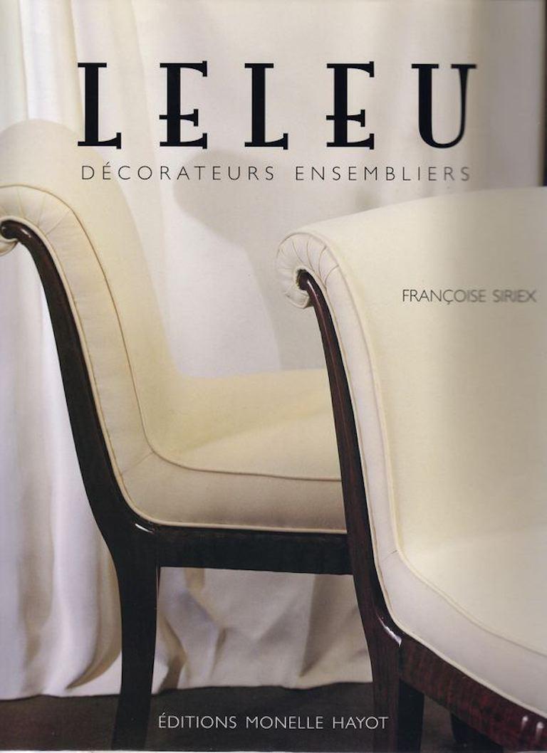 Ebonized Jules Leleu, Pair of Art Deco Side Chairs, France, 1925 For Sale
