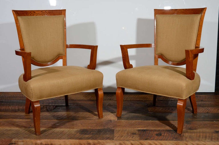 Pair of oak armchairs by Jules Leleu (1883-1961)

Provenance: Originally from the collection of Jean Leleu, Paris

Bibliography:

The House of Leleu by Françoise Siriex, New York, Hudson Hills Press, 2008, p. 273, for an identical