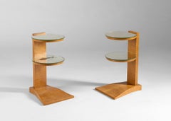 Jules Leleu, Pair of Two-Tiered Circular Side Tables, France, c. 1933