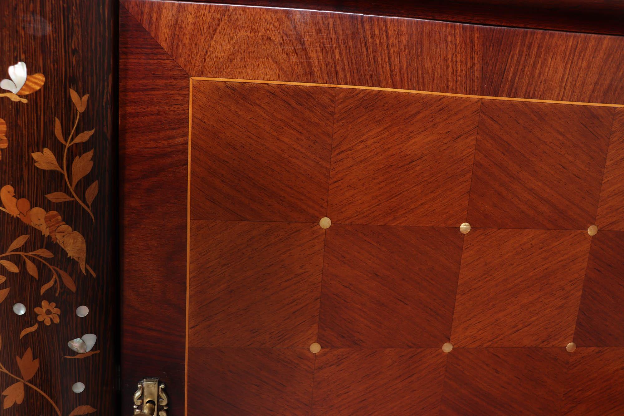 Jules Leleu Rosewood & Palmwood Sideboard with Inlay, 1940s For Sale 4