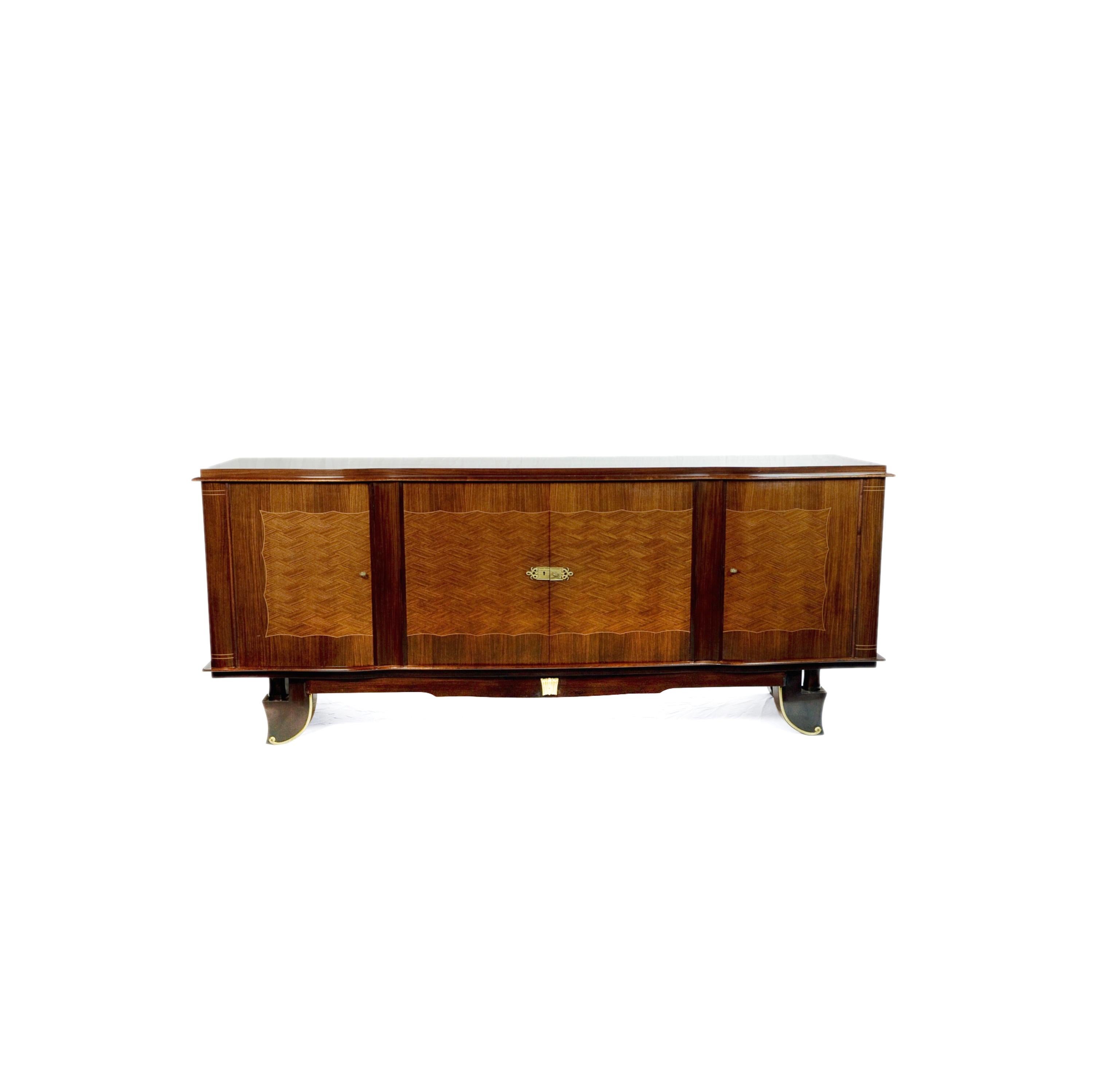 French Jules Leleu Sideboard Art Deco 20th Century For Sale
