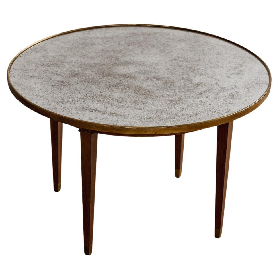 Jules Leleu Round Coffee Table, France, 1955 For Sale