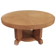 Jules Leleu Round Dining Table, France, 1940s