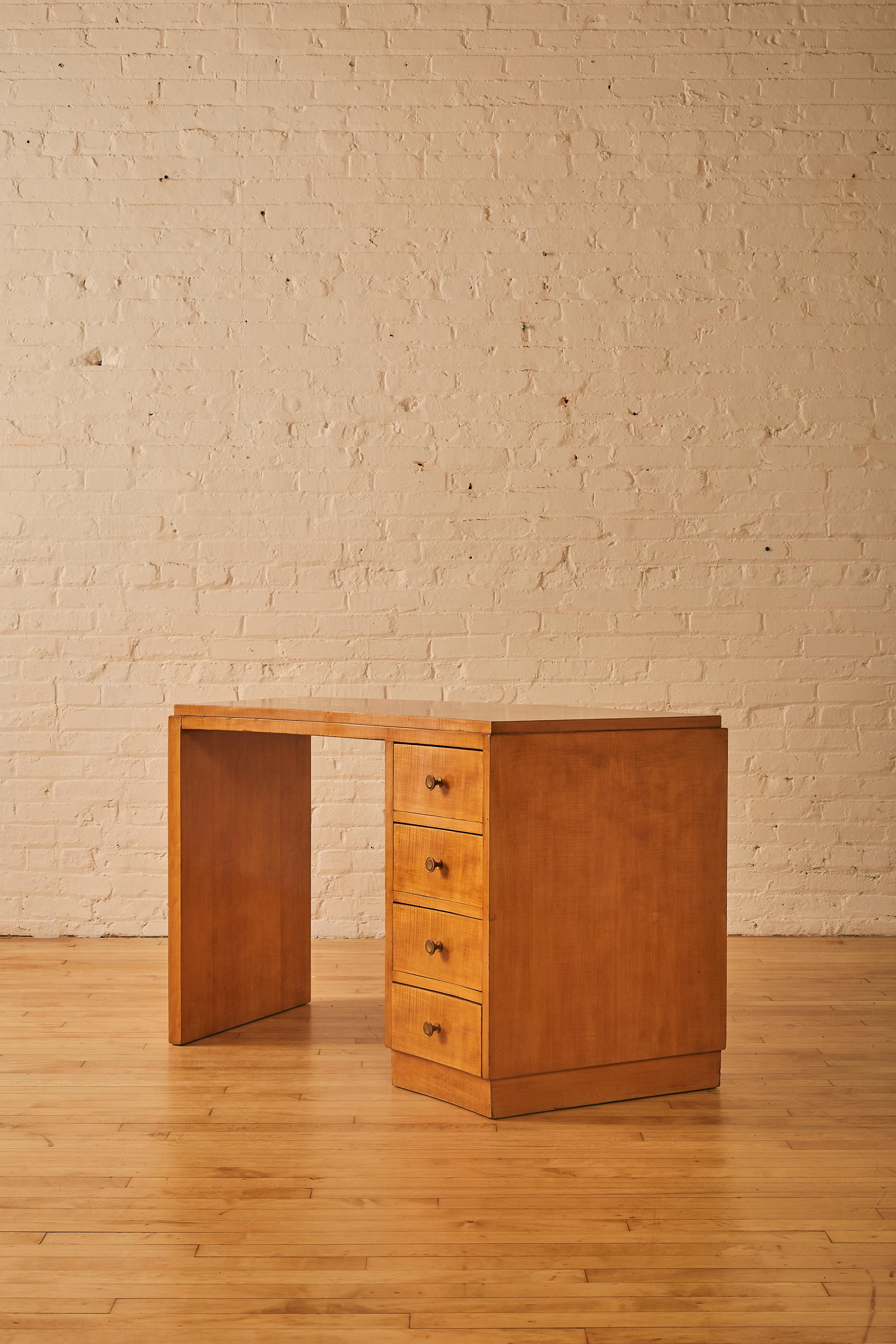 Jules Leleu Semicircle Desk In Good Condition In Long Island City, NY