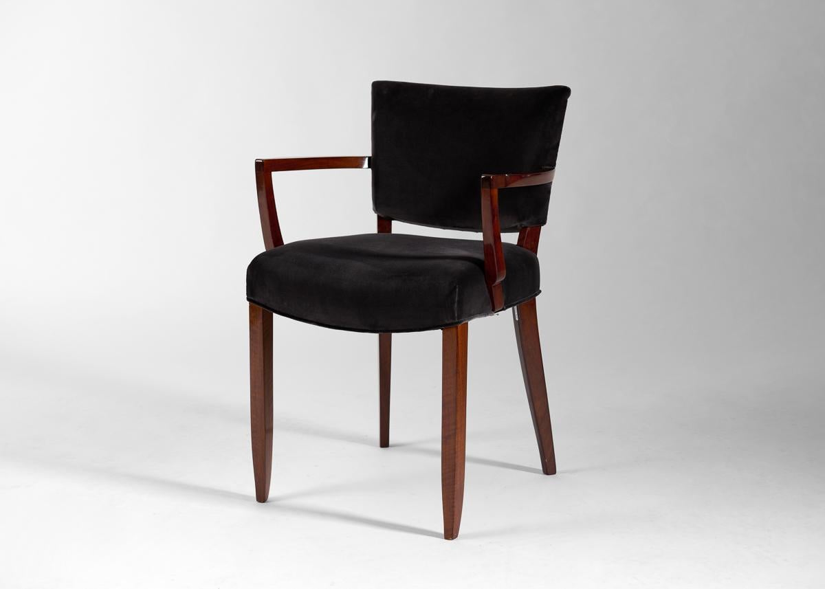 Art déco Jules Leleu, Ensemble de quatre fauteuils, France, vers 1928 en vente