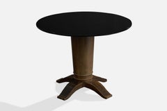 Jules Leleu, Side Table, Walnut, Glass, France, 1940s