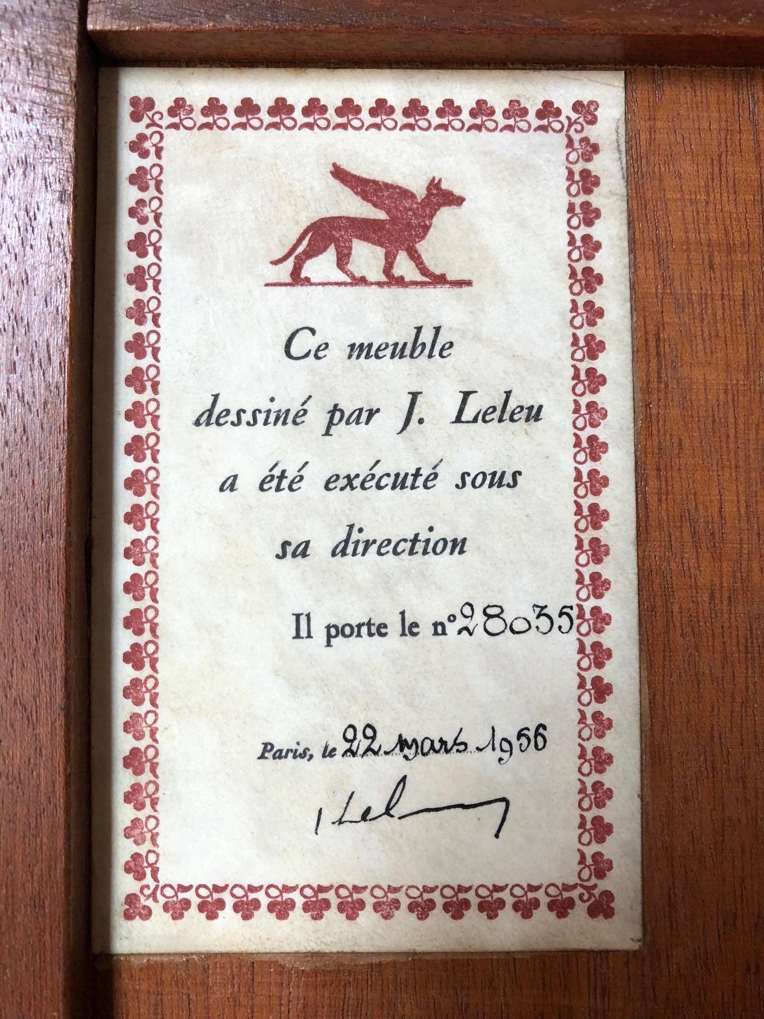 Jules Leleu Signed Credenza, France, 1950s 1