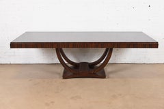 Jules Leleu Style French Art Deco Macassar Ebony Dining Table, Circa 1930s