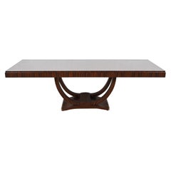 Jules Leleu Style French Art Deco Macassar Ebony Dining Table, Circa 1930s Jules Leleu Style French Art Deco Macassar Ebony Dining Table, Circa 1930s
