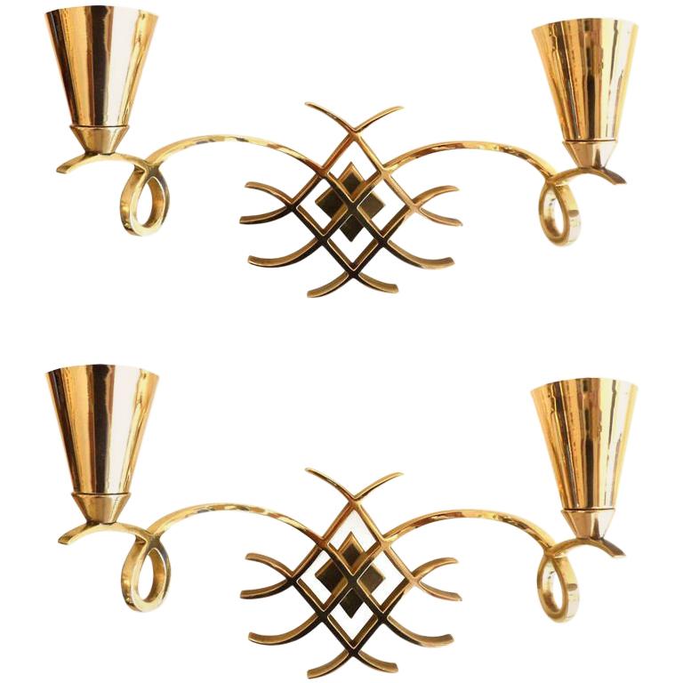 Jules Leleu Style French  Wall Sconces, Wall Lights - Pair, 6 available