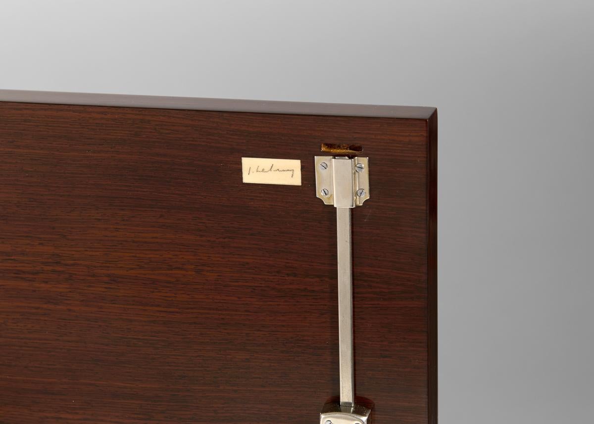 French Jules Leleu, Three-door Cabinet with Mirrored Front, France, c. 1936 For Sale