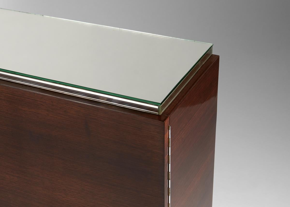Mid-20th Century Jules Leleu, Three-door Cabinet with Mirrored Front, France, c. 1936 For Sale
