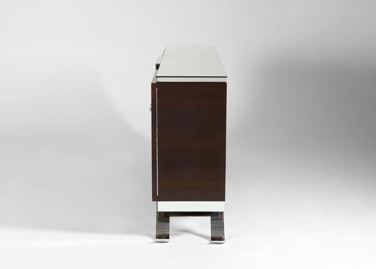 Jules Leleu, Three-door Cabinet with Mirrored Front, France, c. 1936 For Sale 1