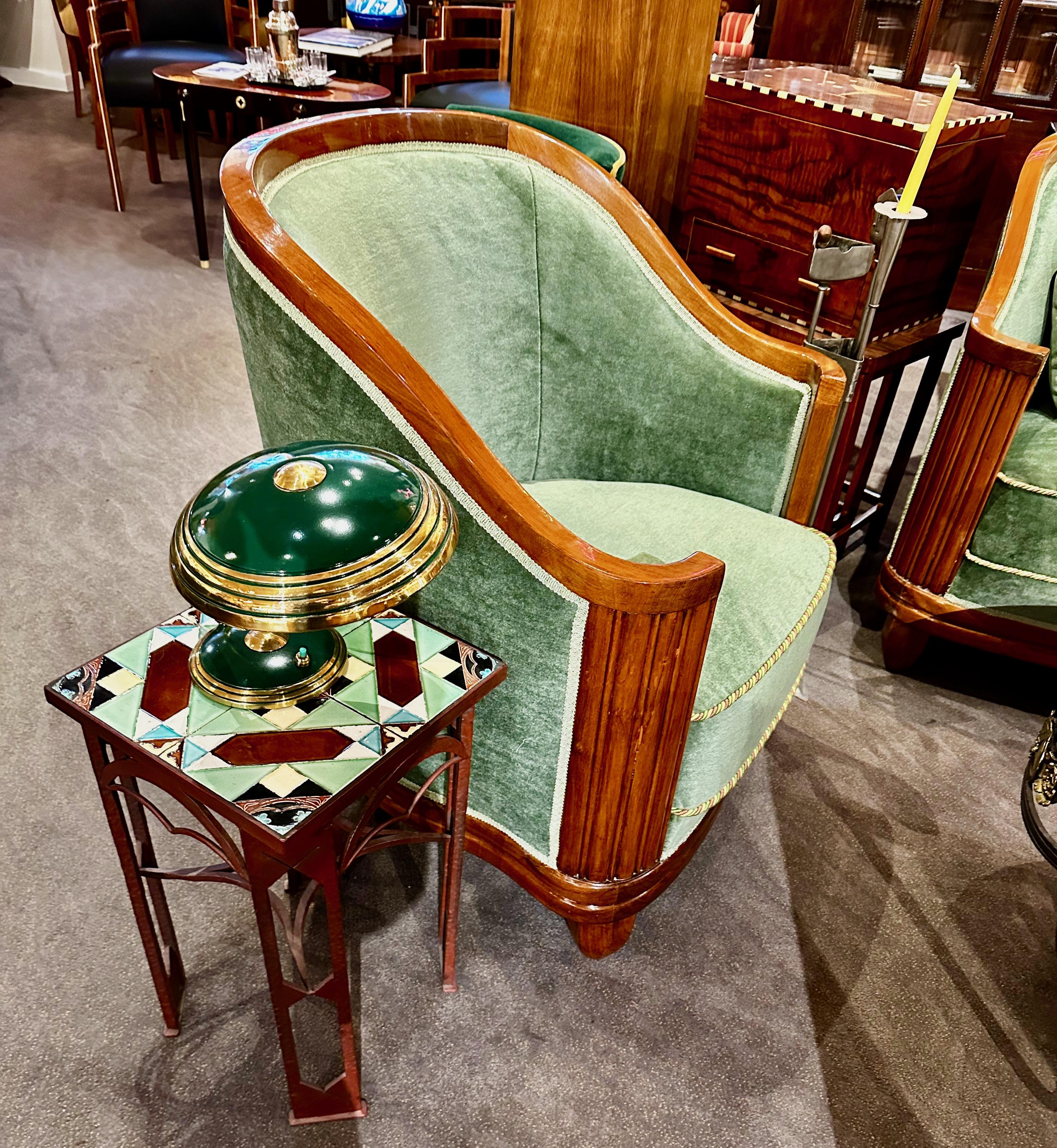 Mid-20th Century Jules Leleu Vintage French Art Deco 3 Piece Sofa Suite Restored