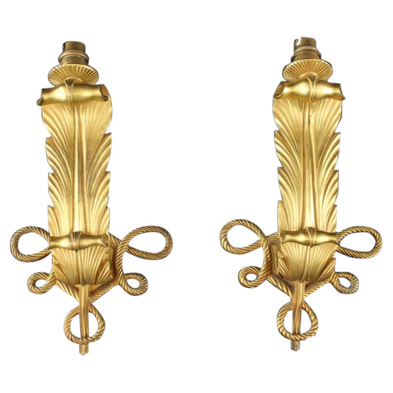 Jules Leleu Wall Sconces "Acantes"