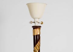 Jules Leleu, rara lampada da terra, Francia, anni '40