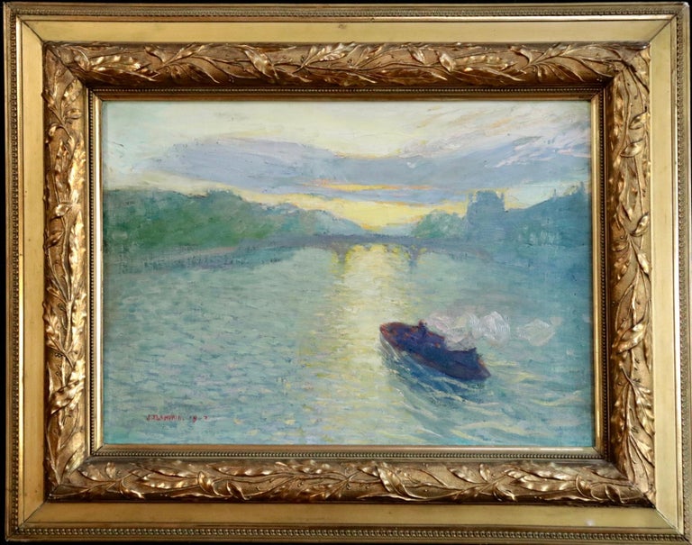 Jules Leon Flandrin - La Seine au Soleil Levant - Impressionist Oil ...