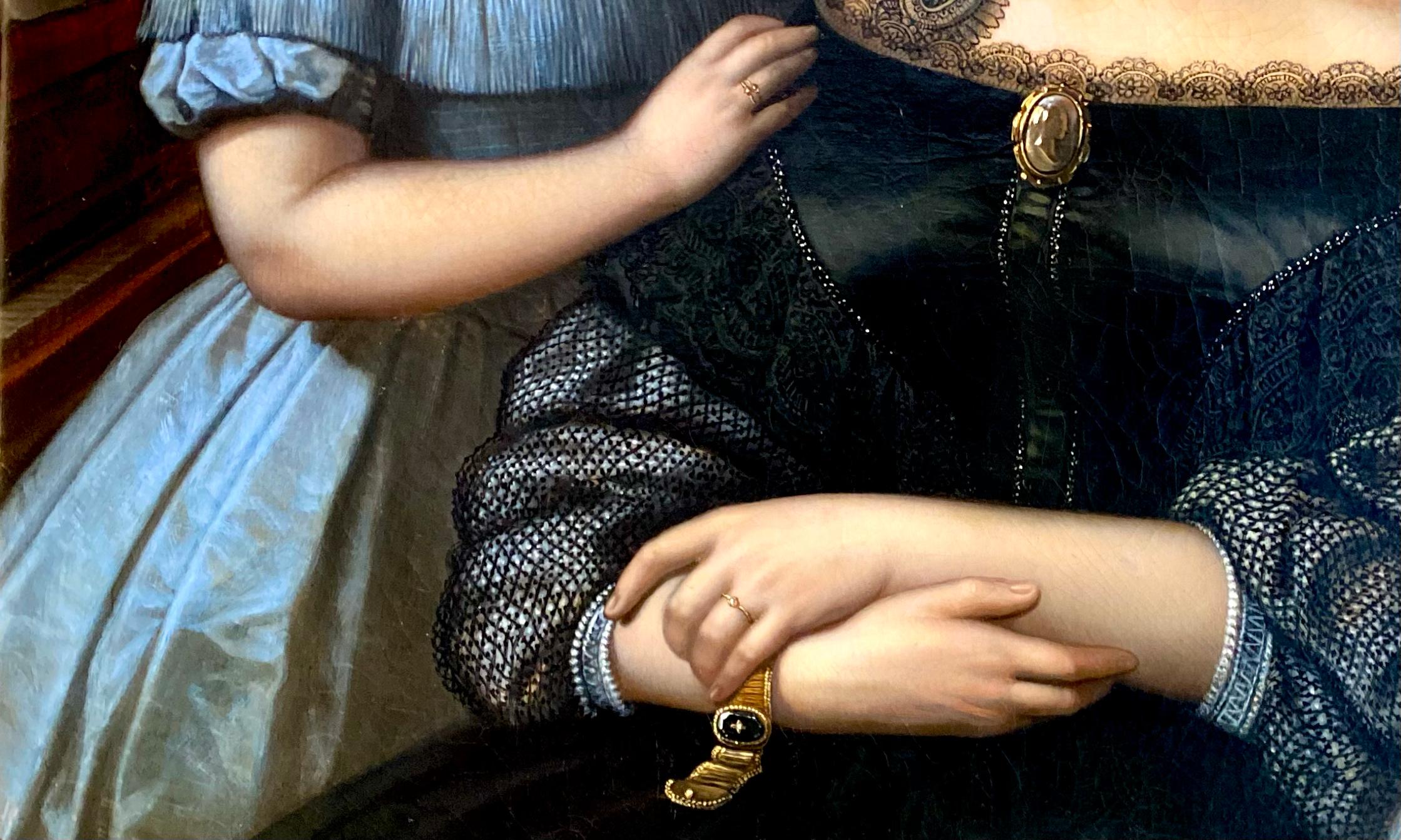 'Madame de Joannès et ses Filles' von Jules Leonard (1827-1897) Belgier - Französisch im Angebot 7