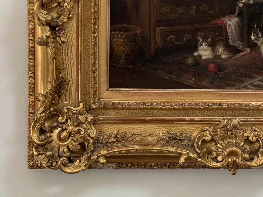 Français Jules Leroy (français, 1856-1921) Chatons au jeu en vente