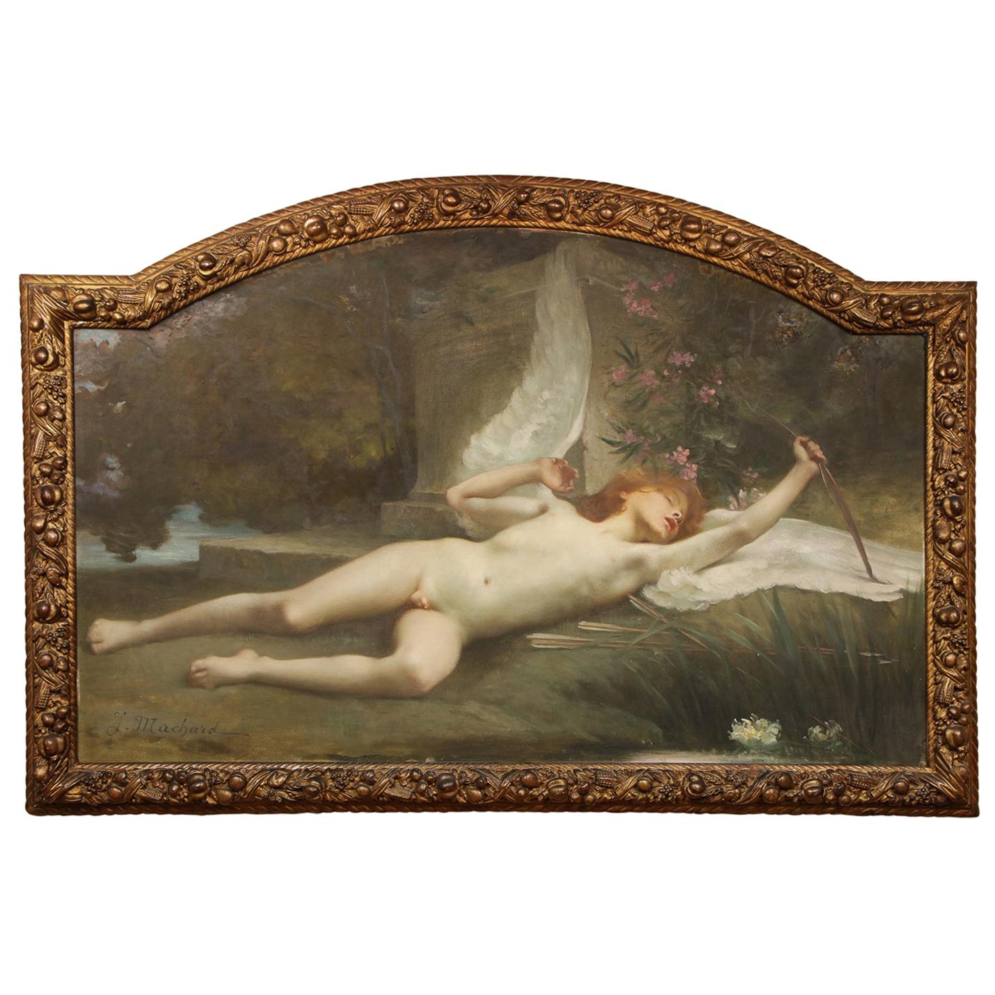 Jules-Louis Machard "Dream of Eros" Exceptional Oil Painting