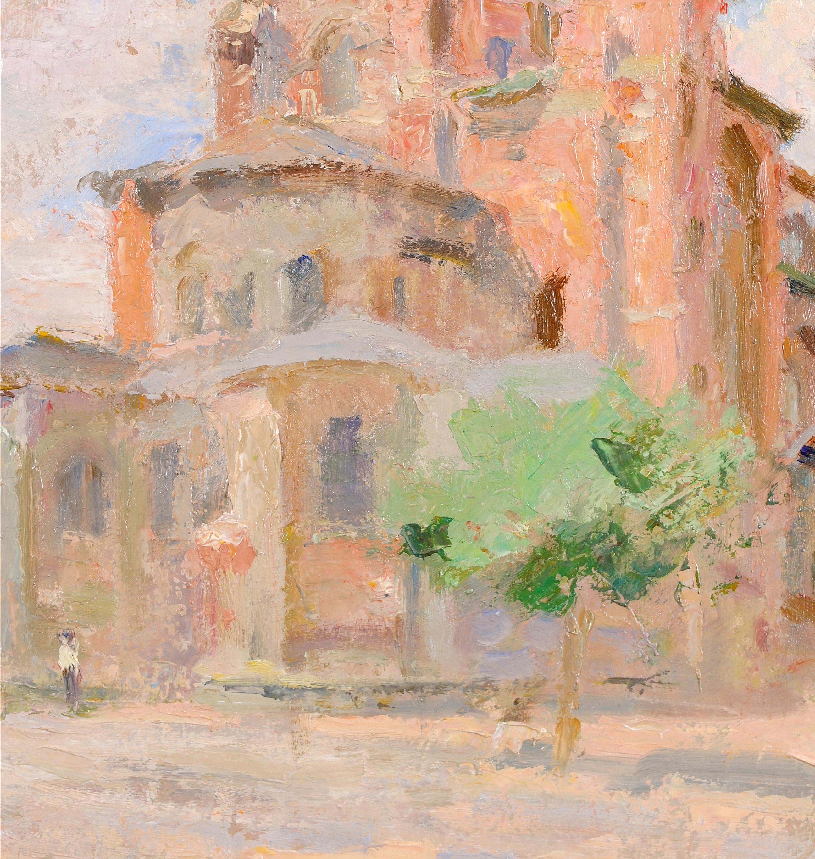Provenza - Pintura al óleo sobre tabla postimpresionista francesa de mediados del siglo XX en venta 1