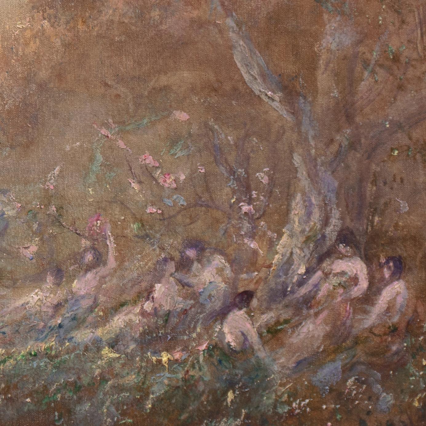 'Nymphs by Moonlight', Luminist Oil, Art Institute of Chicago, Oakland Museum 1