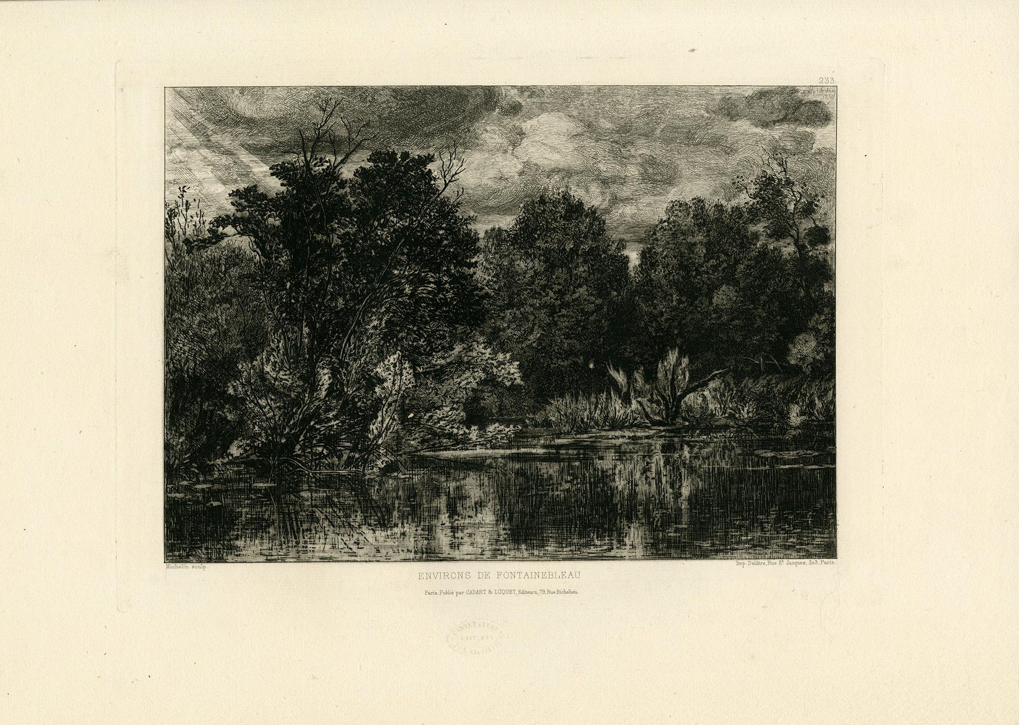 Environs de Fontainebleau - Print by Jules Michelin