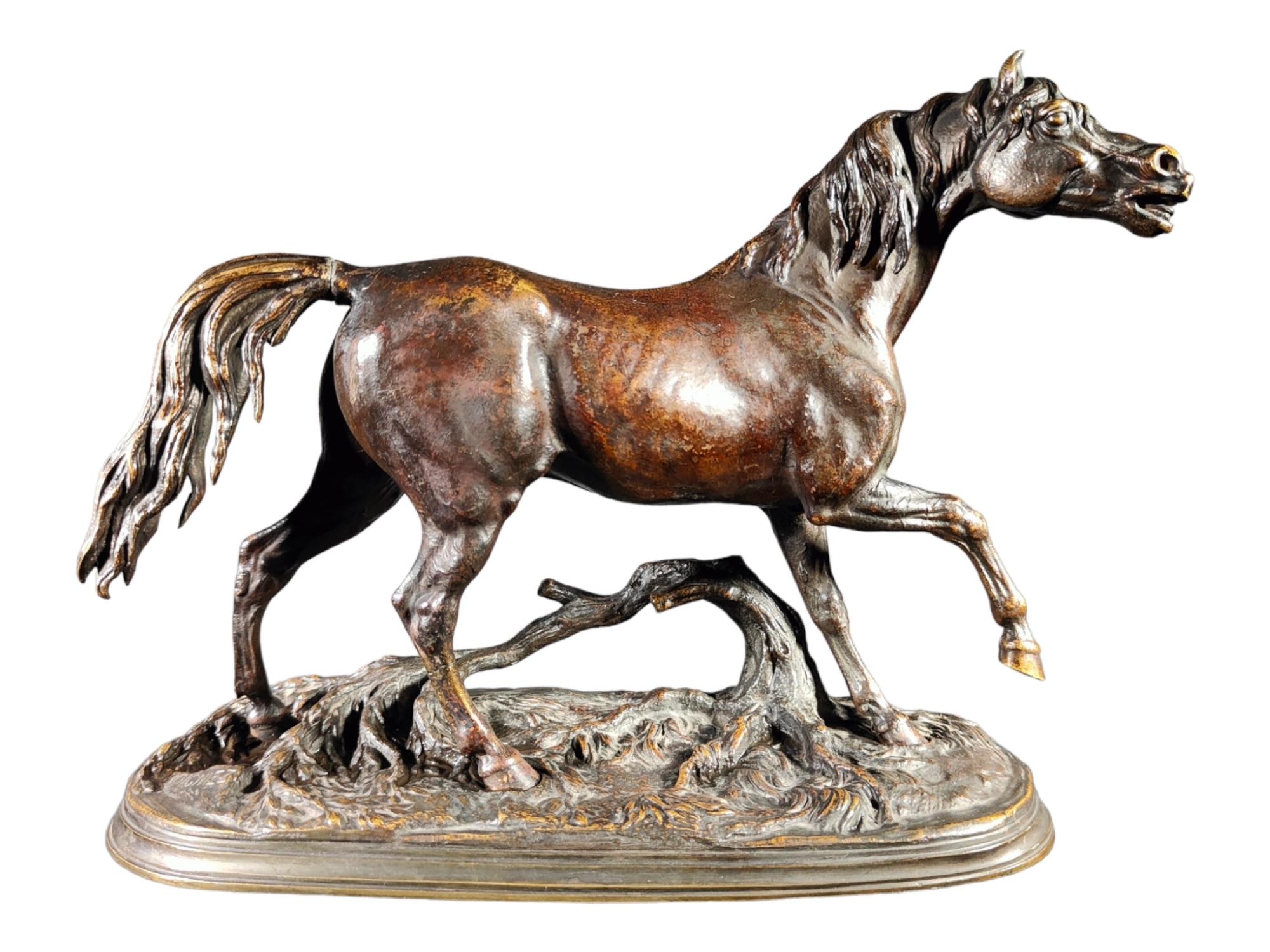 Jules Moigniez (1835-1894) bronze horse
Very pretty bronze horse signed by J Moigniez from the XIX century. It has a very nice patina that it has acquired over the years and the anatomical execution is excellent. Measures: 28 x 21 x 11 cm.
