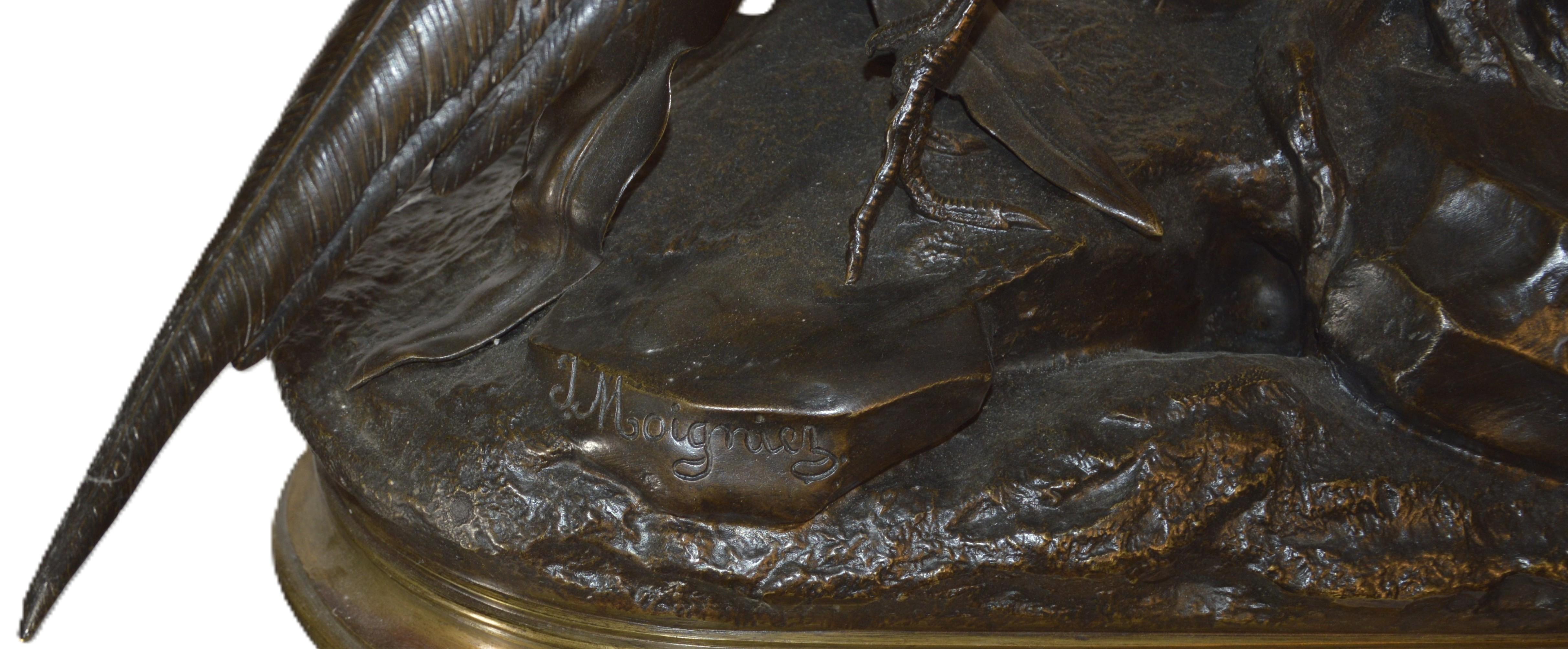 Jules Moigniez Animalier, Bronzeskulptur von Fasan und Wiesel im Angebot 5