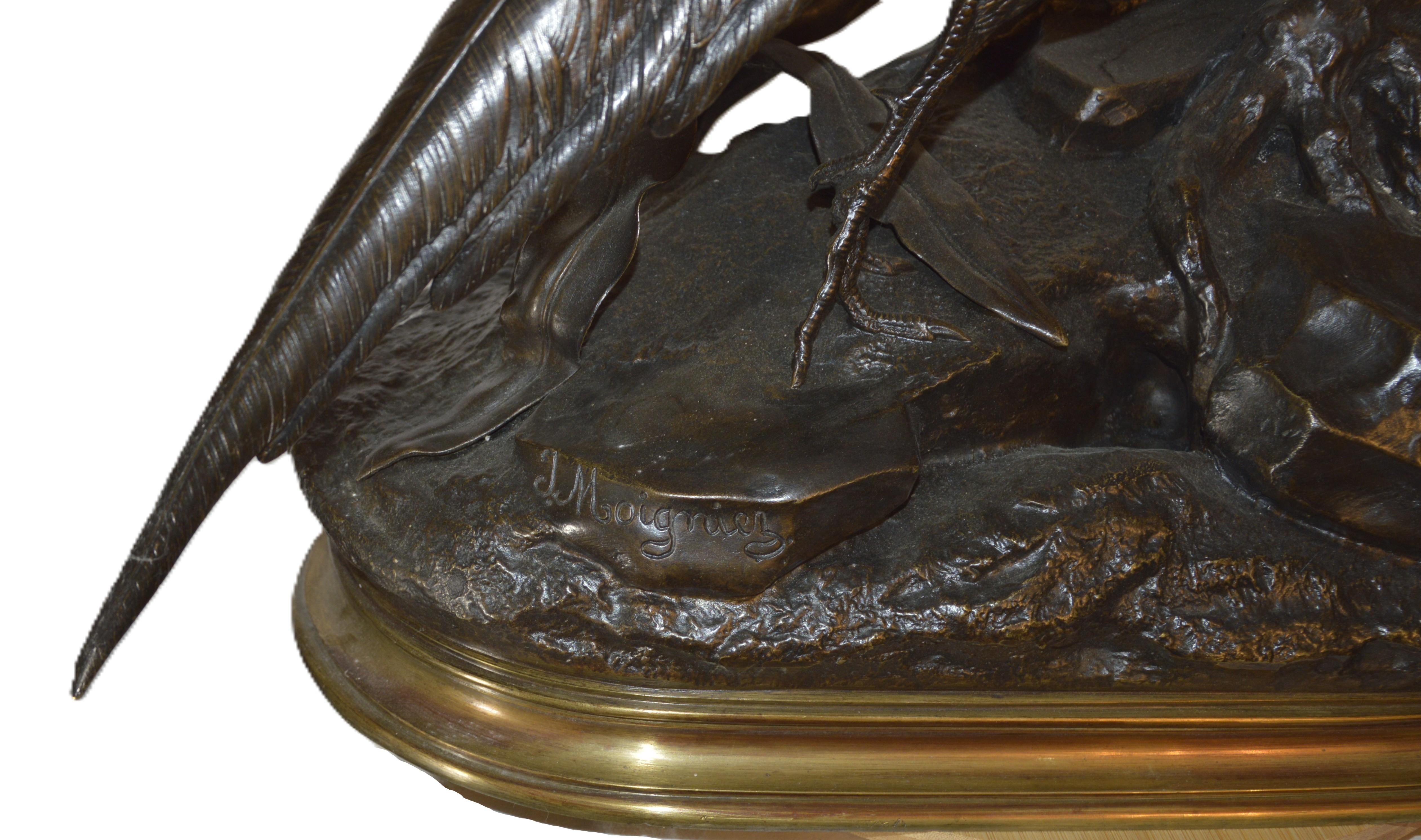 Jules Moigniez Animalier, Bronzeskulptur von Fasan und Wiesel im Angebot 7