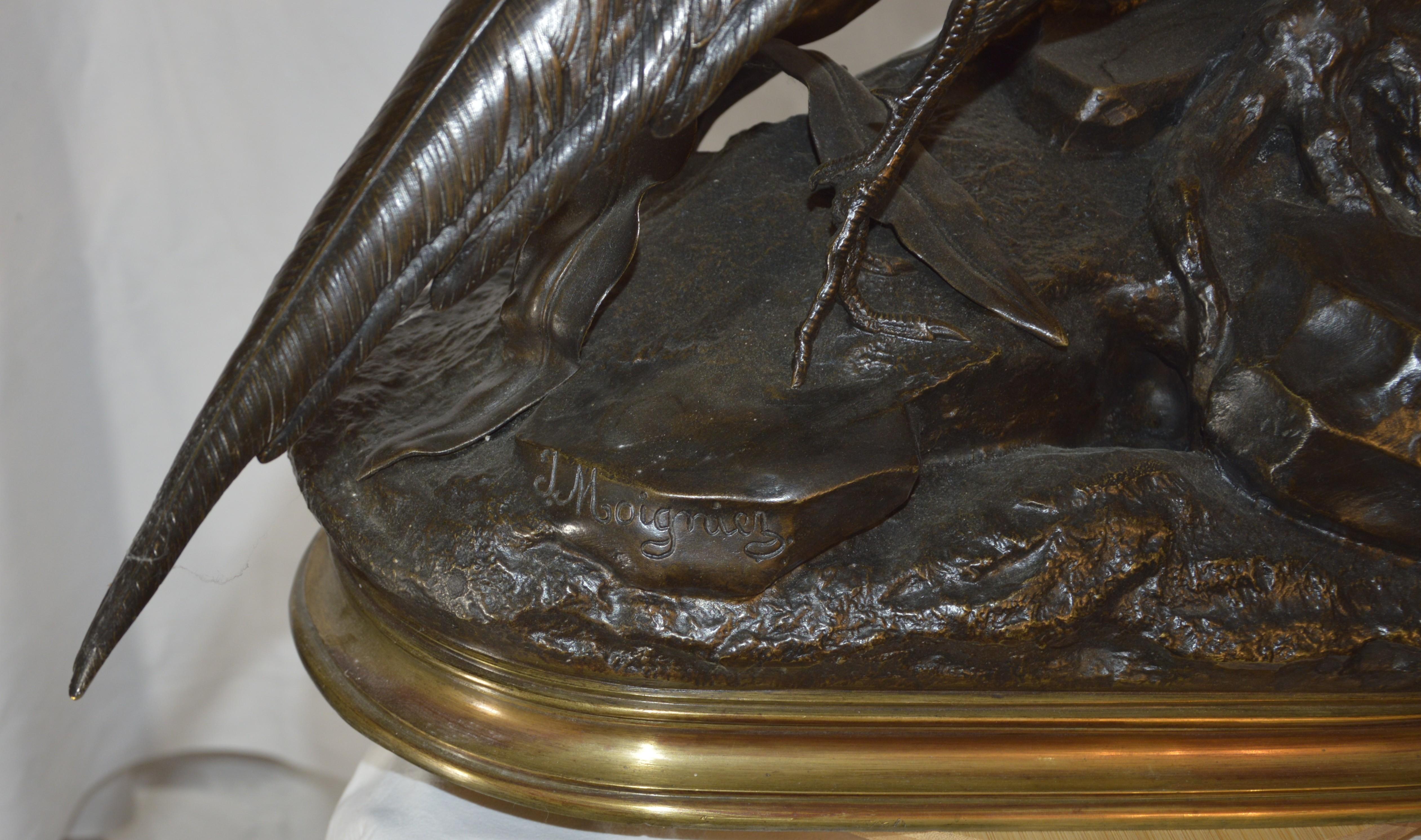 Jules Moigniez Animalier, Bronzeskulptur von Fasan und Wiesel im Angebot 4