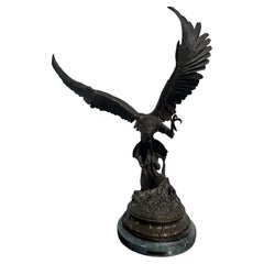 Jules Moigniez 25" Bronze Sculpture "The Falcon"