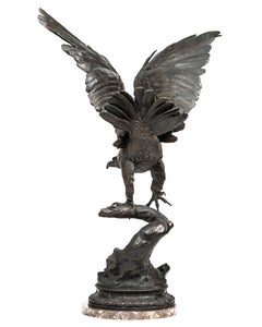 Jules Moigniez, 31" High Bronze Sculpture of Eagle