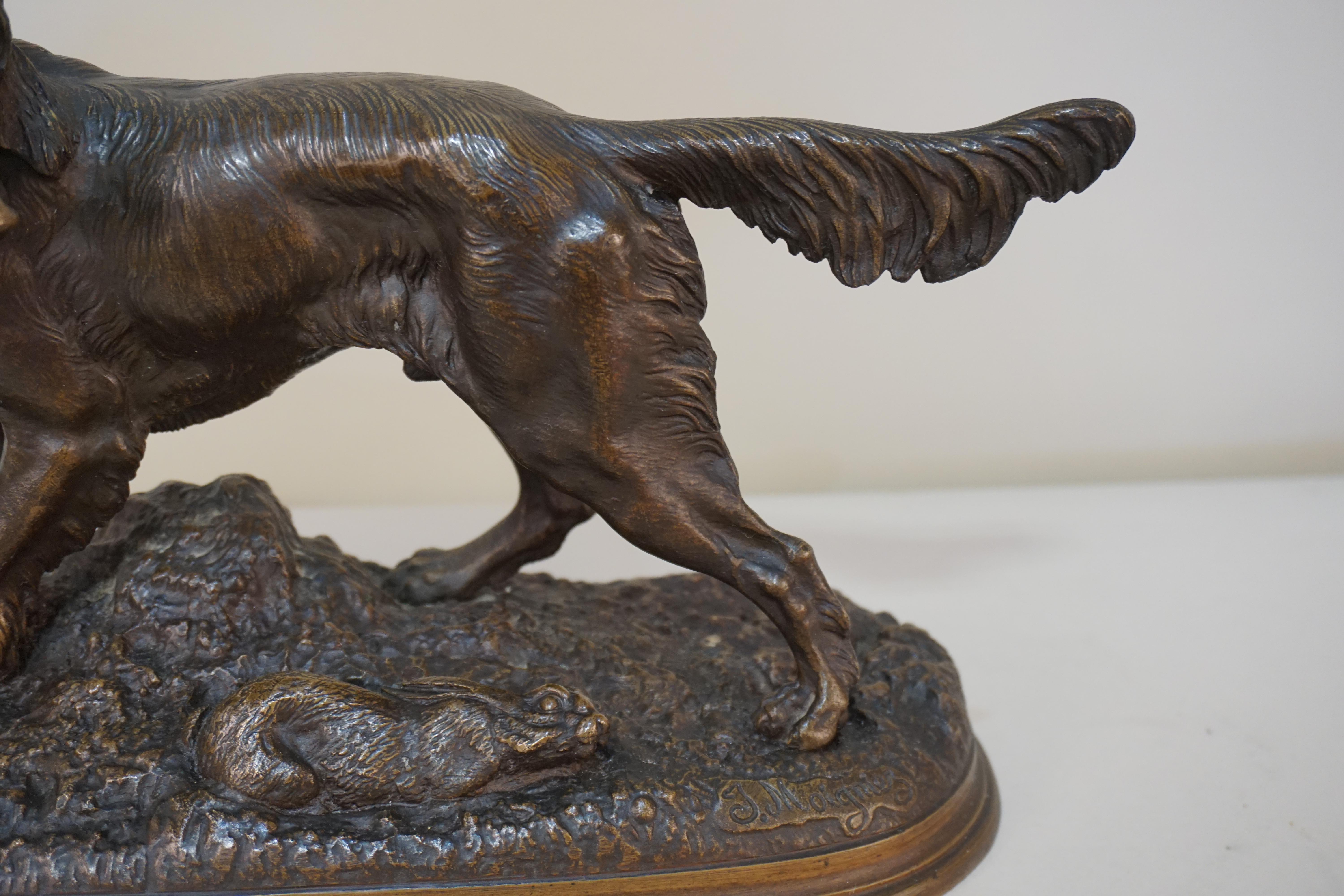 Jules Moigniez:: Chien de chasse en bronze Bon état à Fairfax, VA